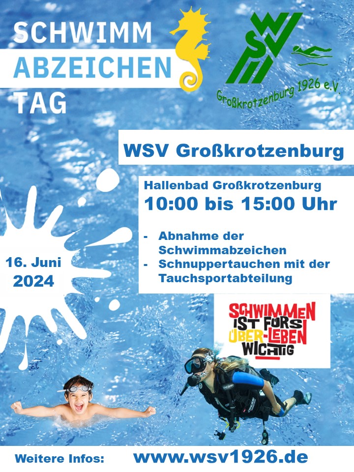 Schwimmabzeichentag, 16. Juni (10:00 - 15:00 Uhr)