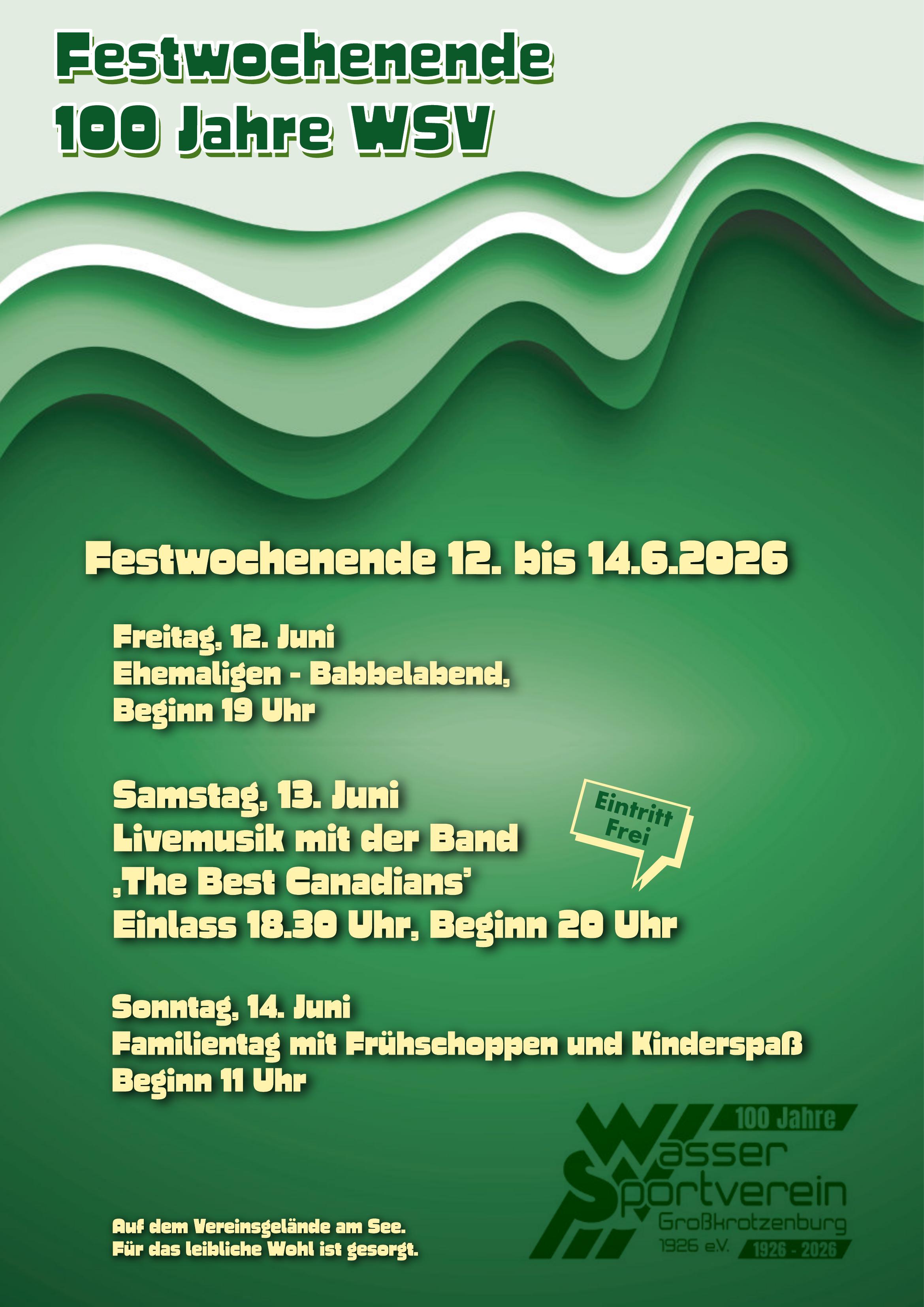 Festwochenende 100 Jahre WSV